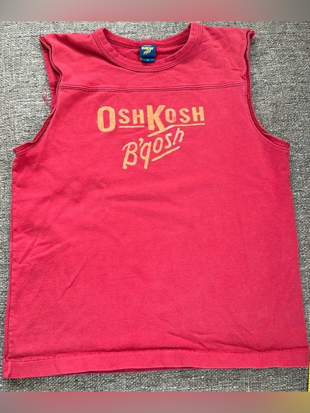 OshKosh Bgosh Boys Red Sleeveless Muscle Tank Top Graphic Tee Shirt Size 8